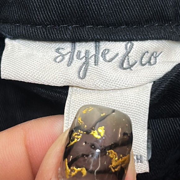 NWT Style & Co Womens Black Chino Table Straight Midrise Cotton Pants SIZE 10 - Picture 5 of 8